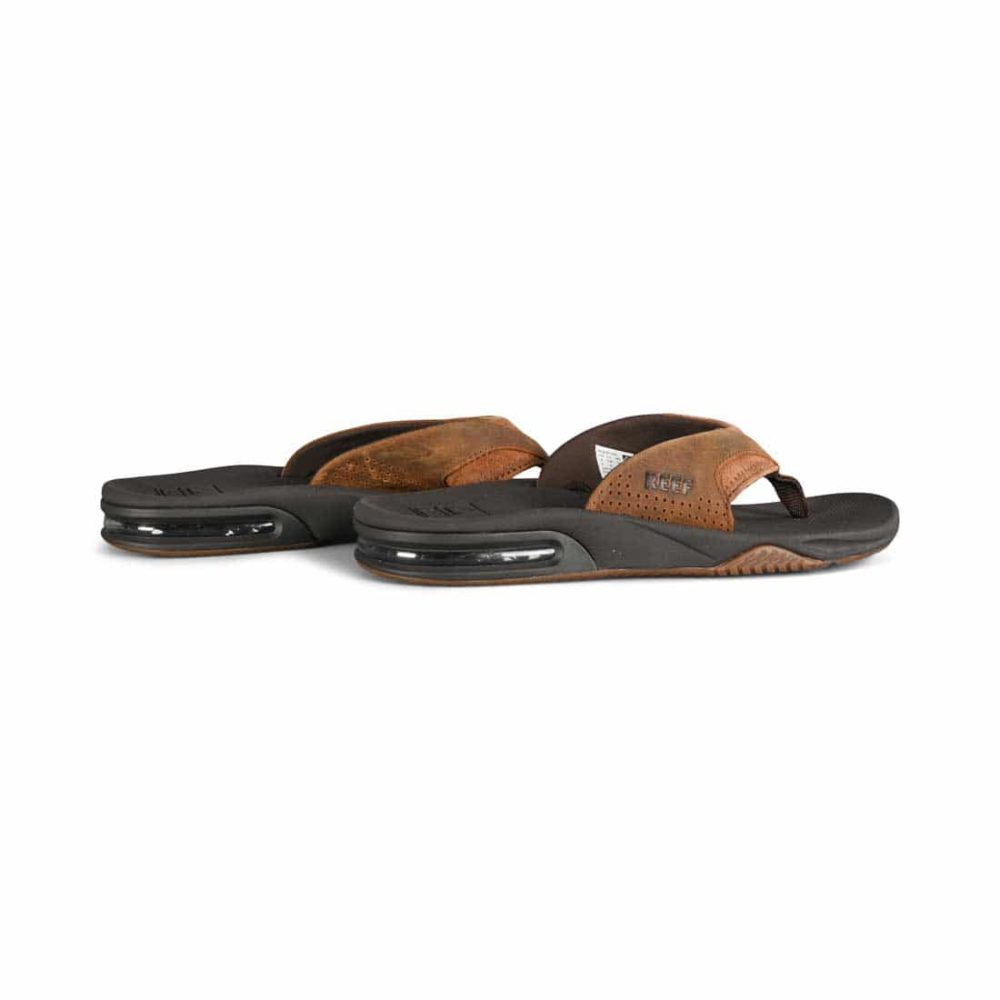 Reef Leather Fanning Sandals - Bronze