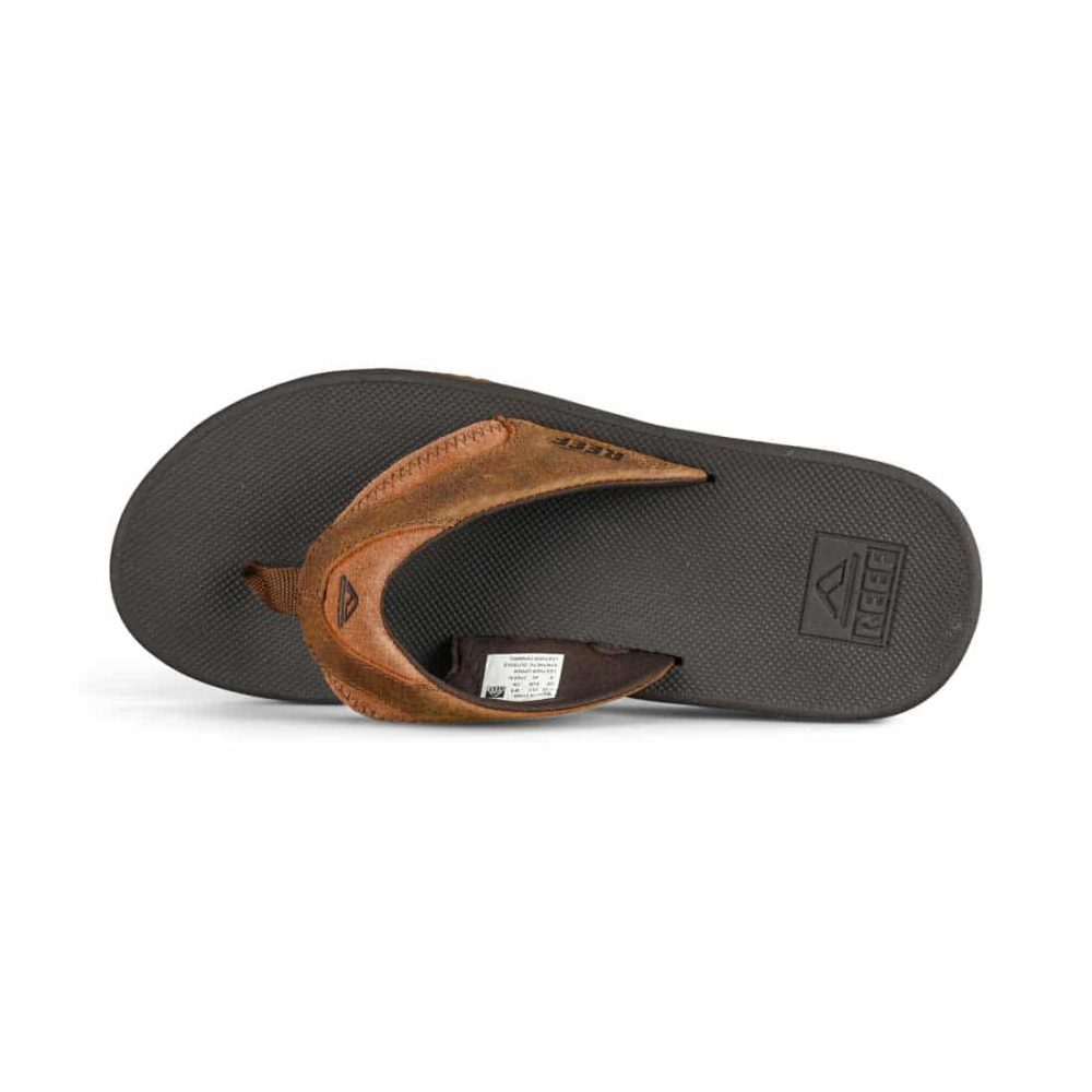 Reef Leather Fanning Sandals - Bronze