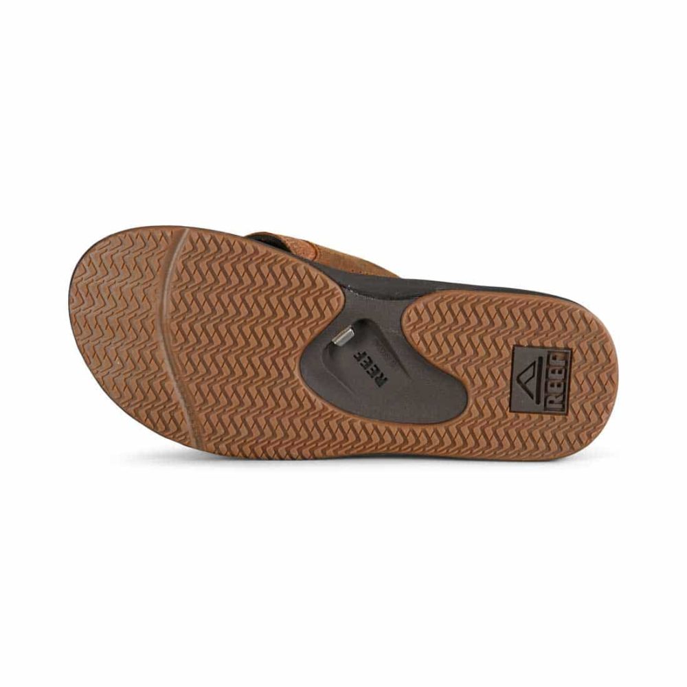 Reef Leather Fanning Sandals - Bronze