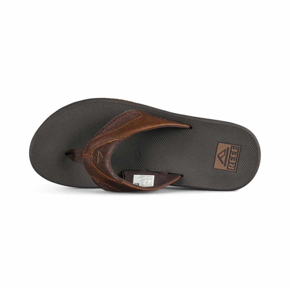 Reef Leather Fanning Sandals - Dark Brown