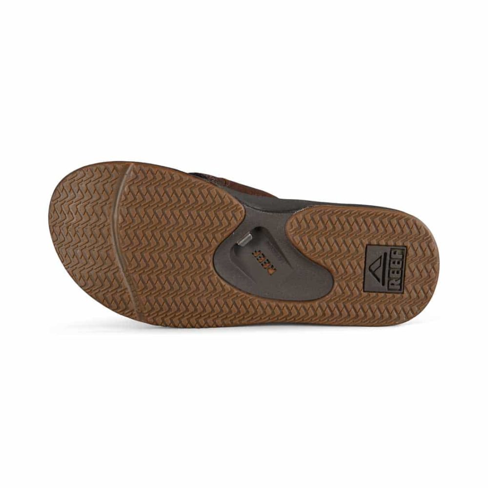 Reef Leather Fanning Sandals - Dark Brown