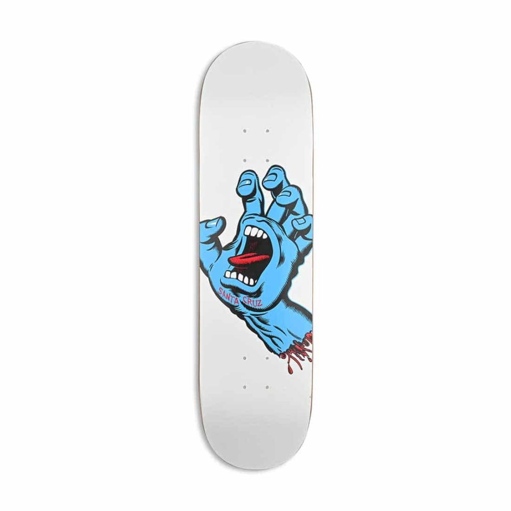 Santa Cruz Screaming Hand 8.25" Skateboard Deck - White