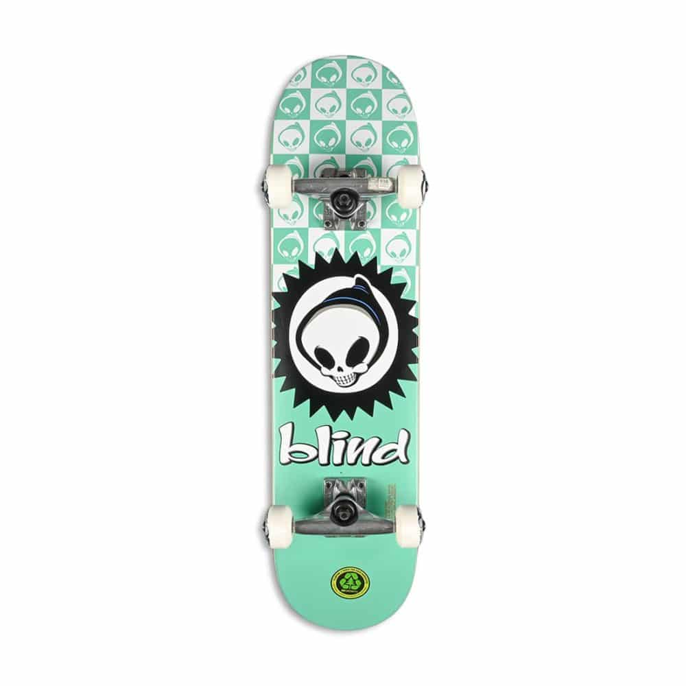 Blind Checkered Reaper FP 7.375" Complete Skateboard - Teal