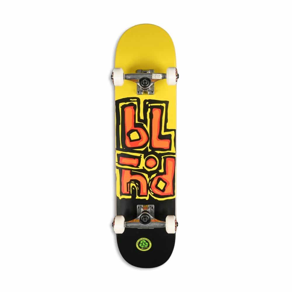 Blind OG Stacked FP 7.5" Complete Skateboard - Black/Yellow