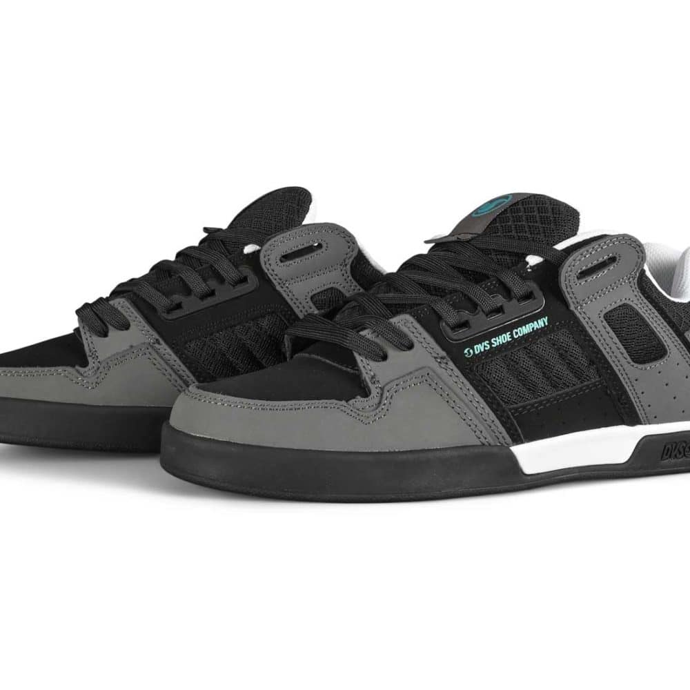 DVS Comanche 2.0+ Skate Shoes - Black/Charcoal/Turquoise