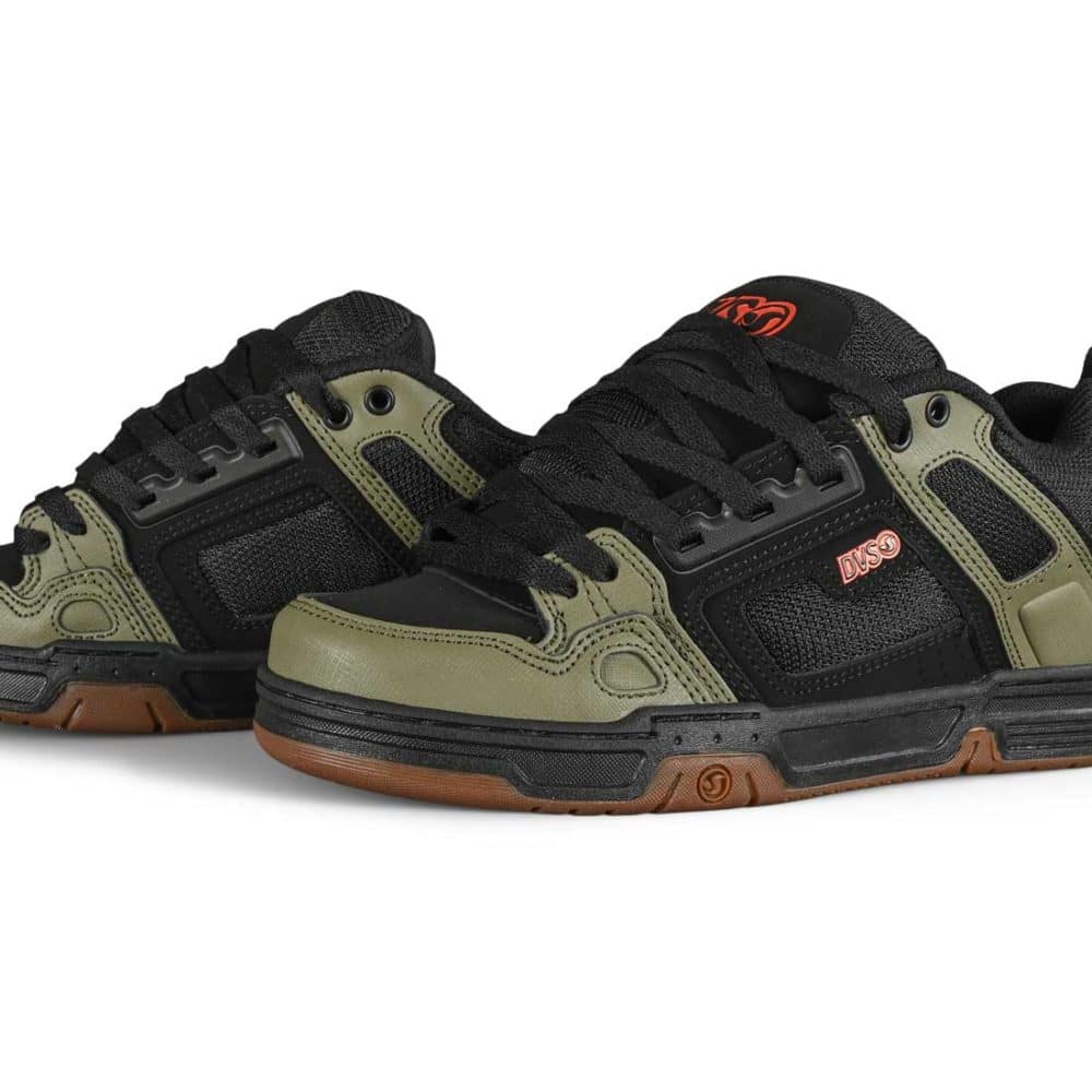 DVS Comanche Skate Shoes - Black/Olive/Orange Nubuck