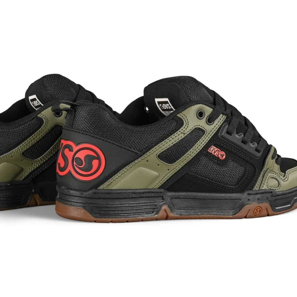 DVS Comanche Skate Shoes - Black/Olive/Orange Nubuck