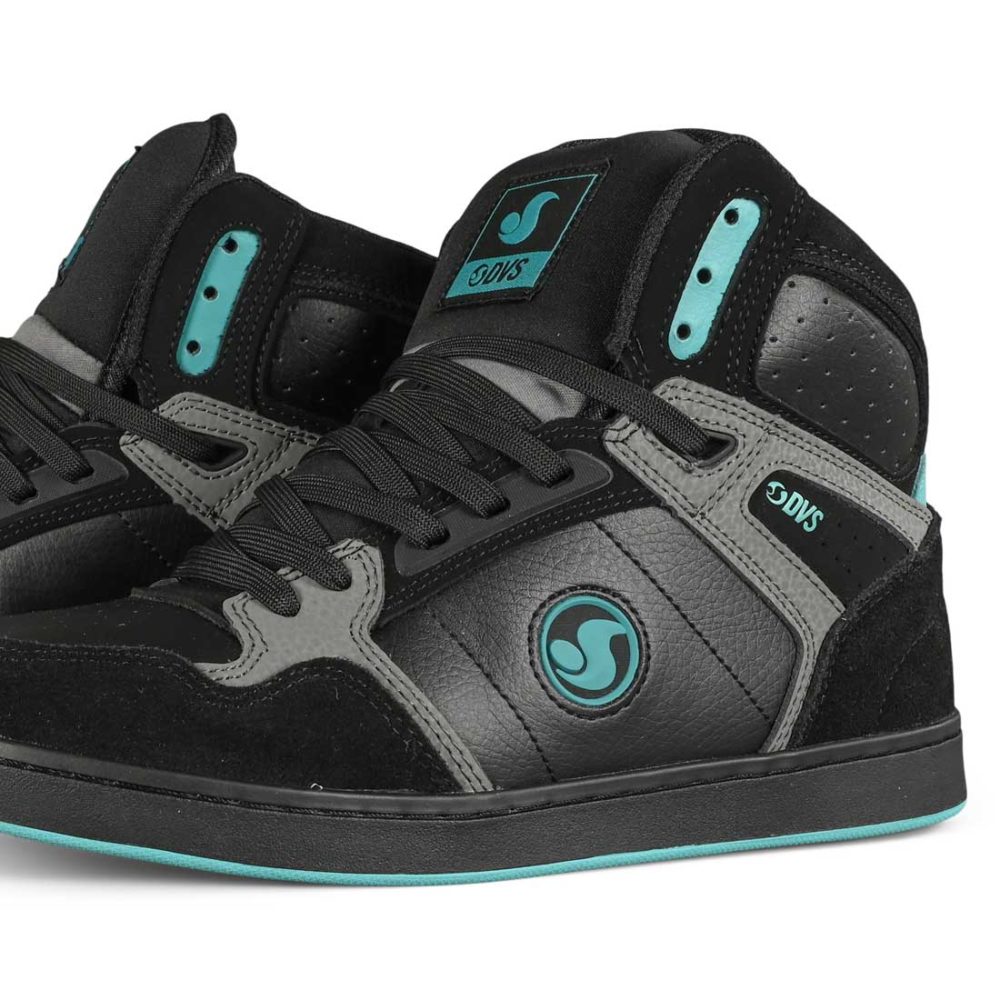 DVS Honcho High-Top Skate Shoes - Black/Charcoal/Turquoise