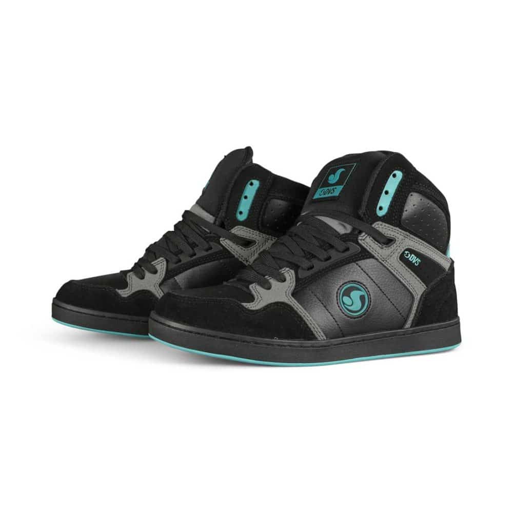 DVS Honcho High-Top Skate Shoes - Black/Charcoal/Turquoise