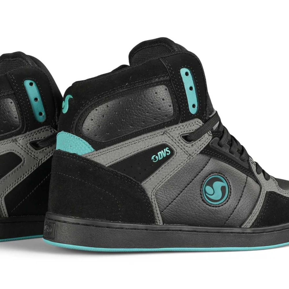 DVS Honcho High-Top Skate Shoes - Black/Charcoal/Turquoise