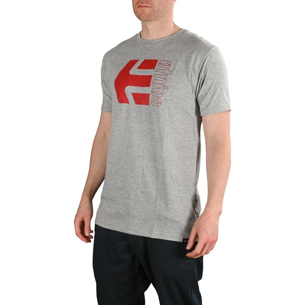 Etnies Corp Combo S/S T-Shirt - Grey/Red