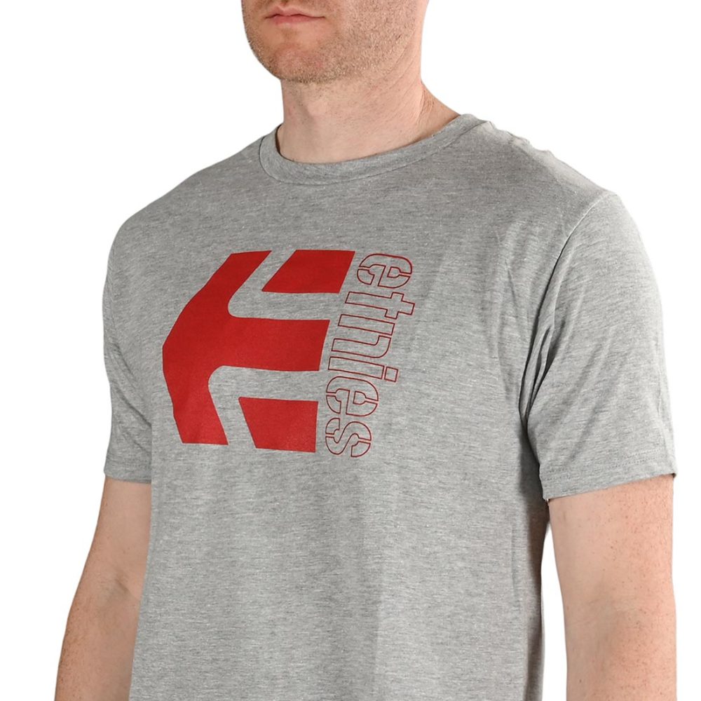 Etnies Corp Combo S/S T-Shirt - Grey/Red