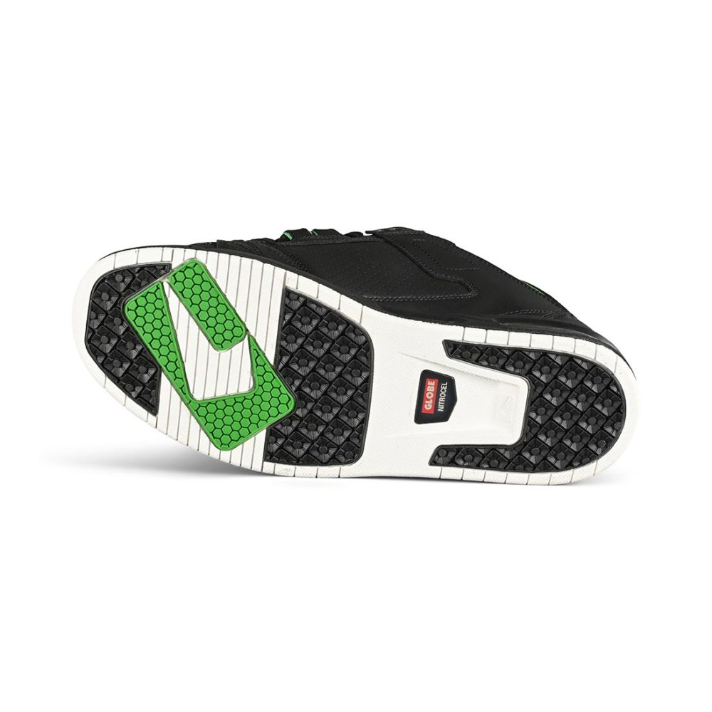 Globe Sabre Skate Shoes - Black / Moto Green