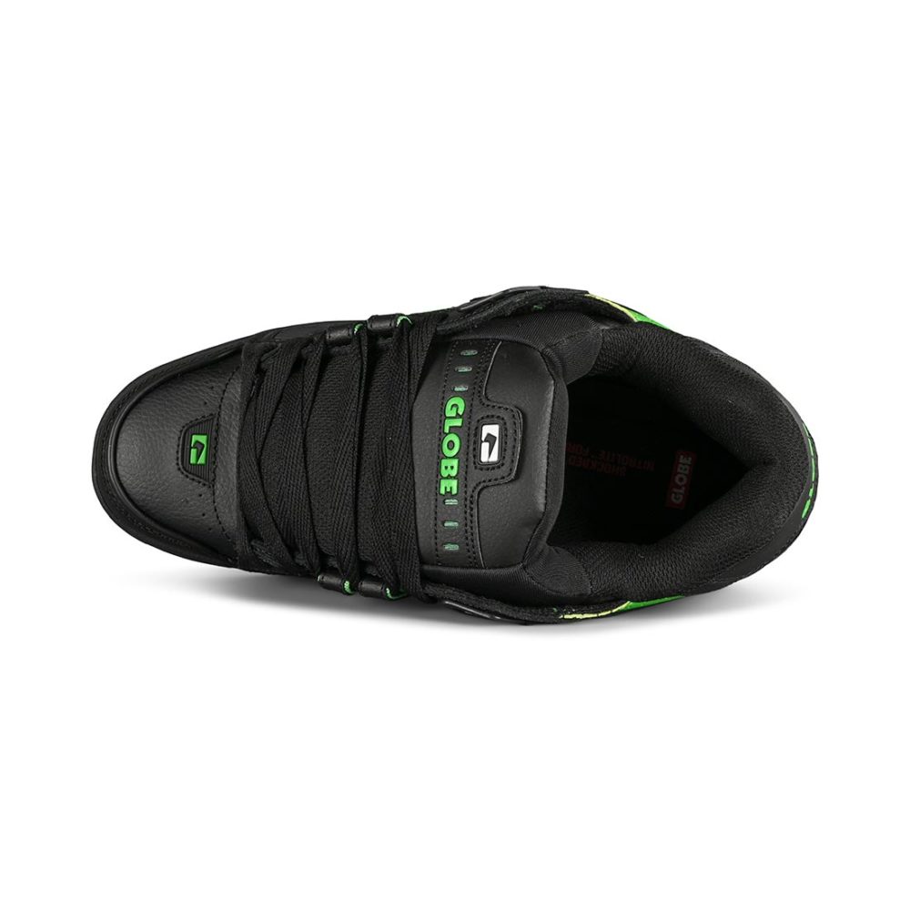 Globe Sabre Skate Shoes - Black / Moto Green