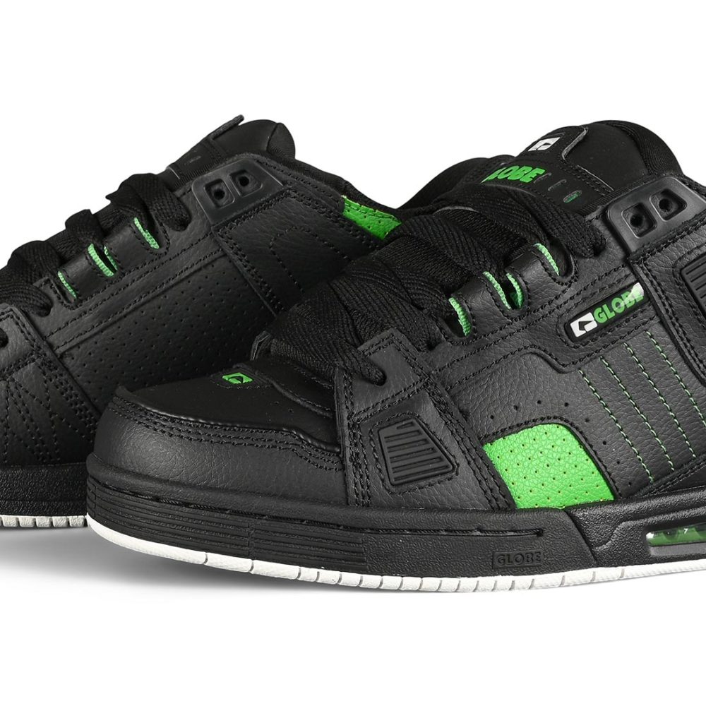 Globe Sabre Skate Shoes - Black / Moto Green