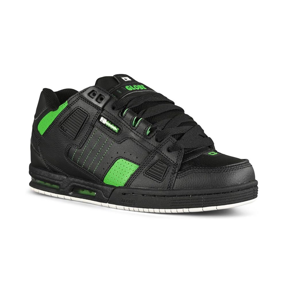 Globe Sabre Skate Shoes - Black / Moto Green