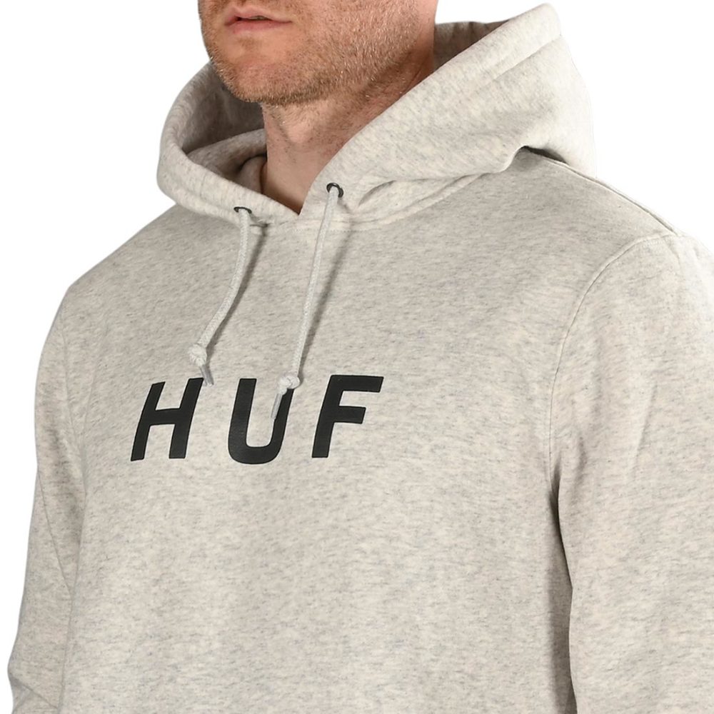 HUF Essentials OG Logo Pullover Hoodie - Athletic Heather