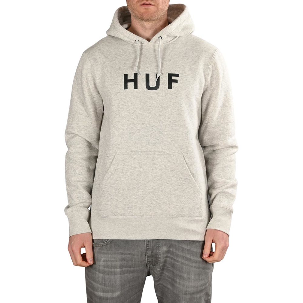 HUF Essentials OG Logo Pullover Hoodie - Athletic Heather