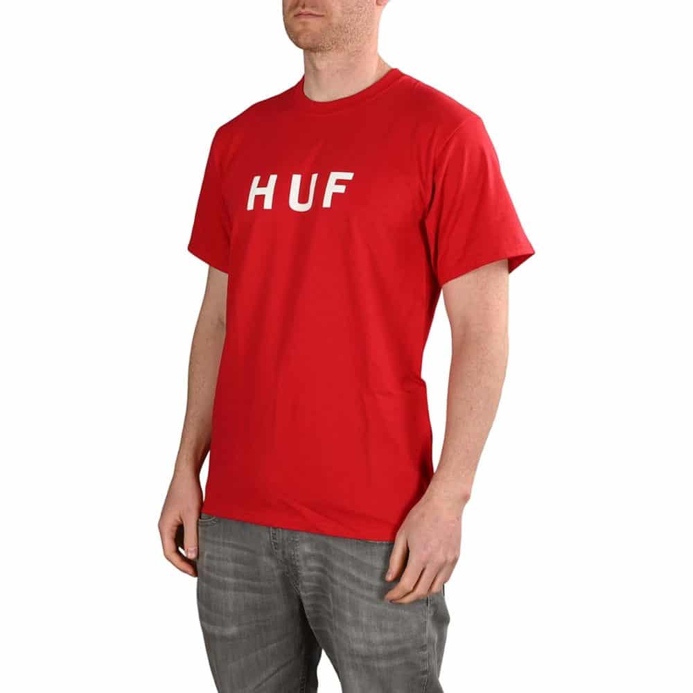 HUF Essentials OG Logo S/S T-Shirt - Red