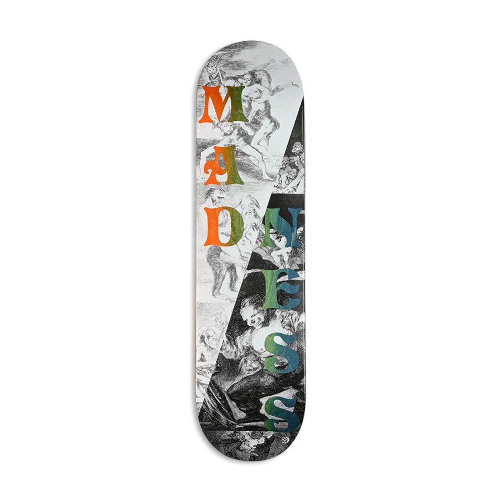 Madness Split Overlap R7 8" Skateboard Deck - Black/White