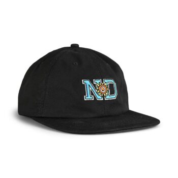 New Deal ND Unstructured 6 Panel Strapback Cap - Black