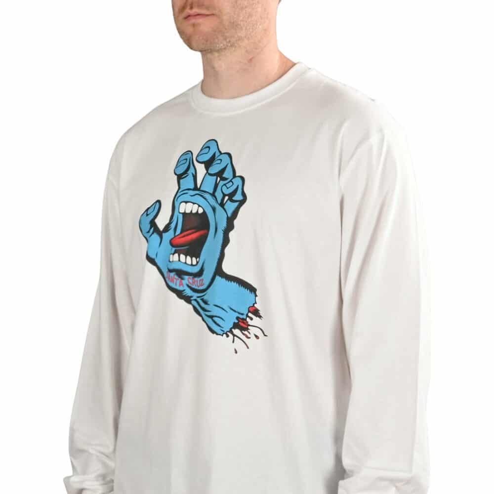 Santa Cruz Screaming Hand L/S T-Shirt - White