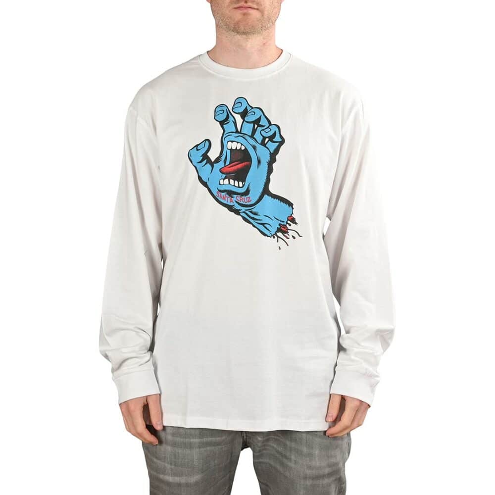 Santa Cruz Screaming Hand L/S T-Shirt - White