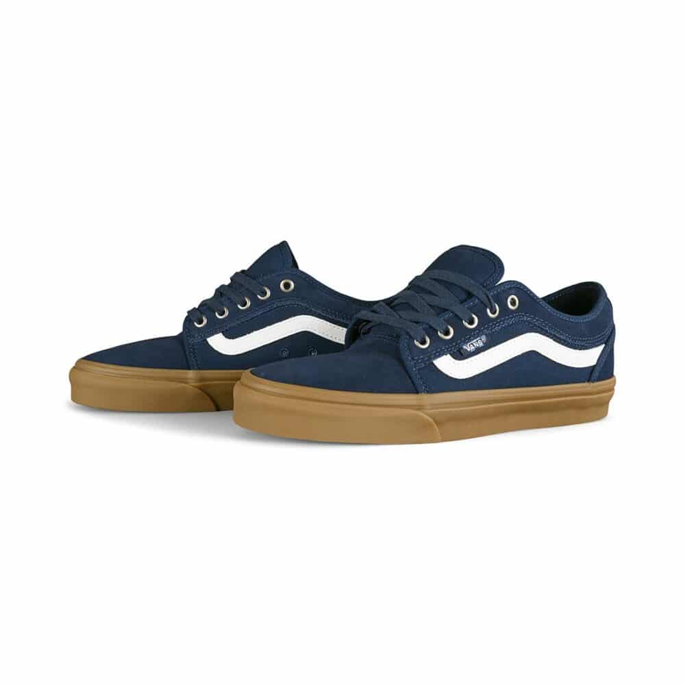 Vans Chukka Low Sidestripe Skate Shoes - Navy/Gum