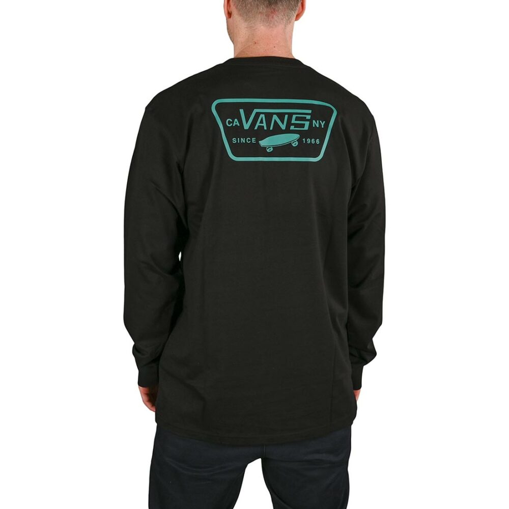 Vans Full Patch Back L/S T-Shirt - Black/Porcelain Green