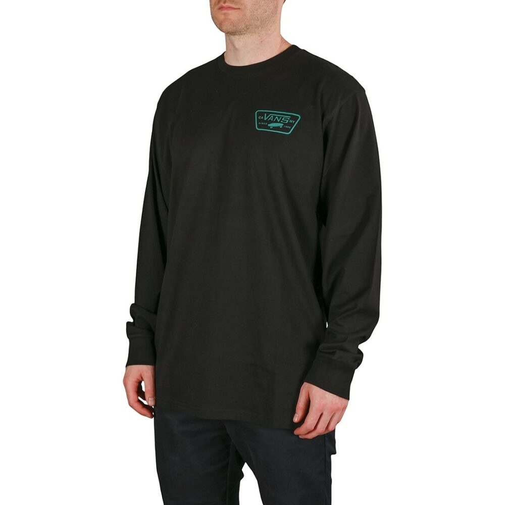 Vans Full Patch Back L/S T-Shirt - Black/Porcelain Green