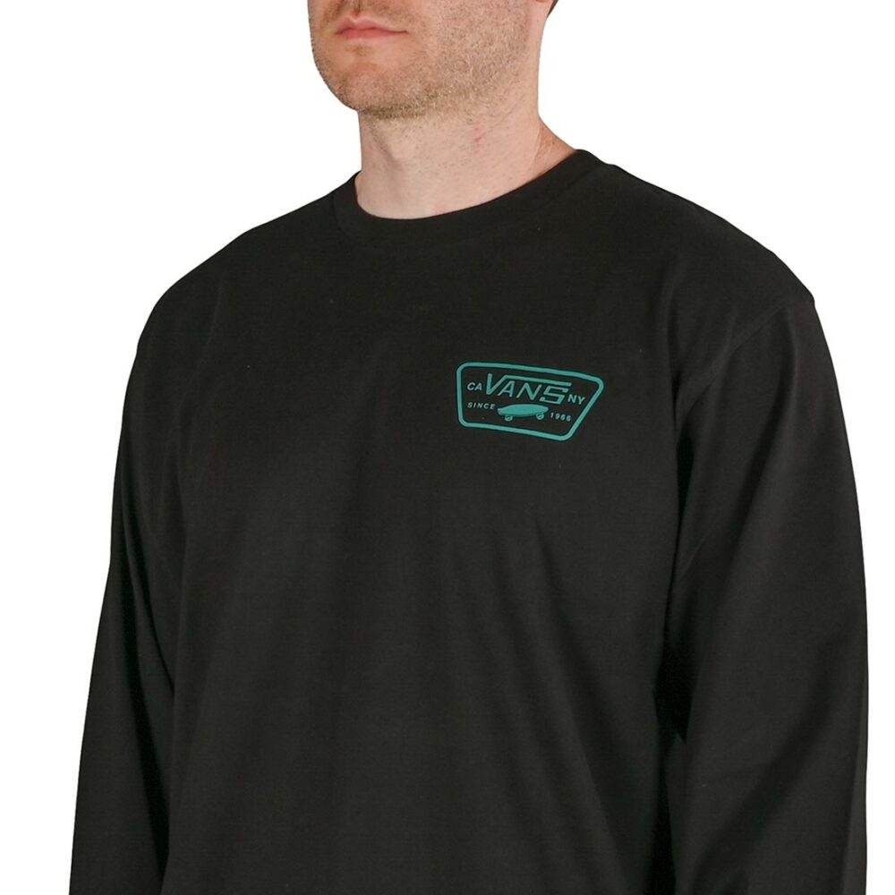 Vans Full Patch Back L/S T-Shirt - Black/Porcelain Green