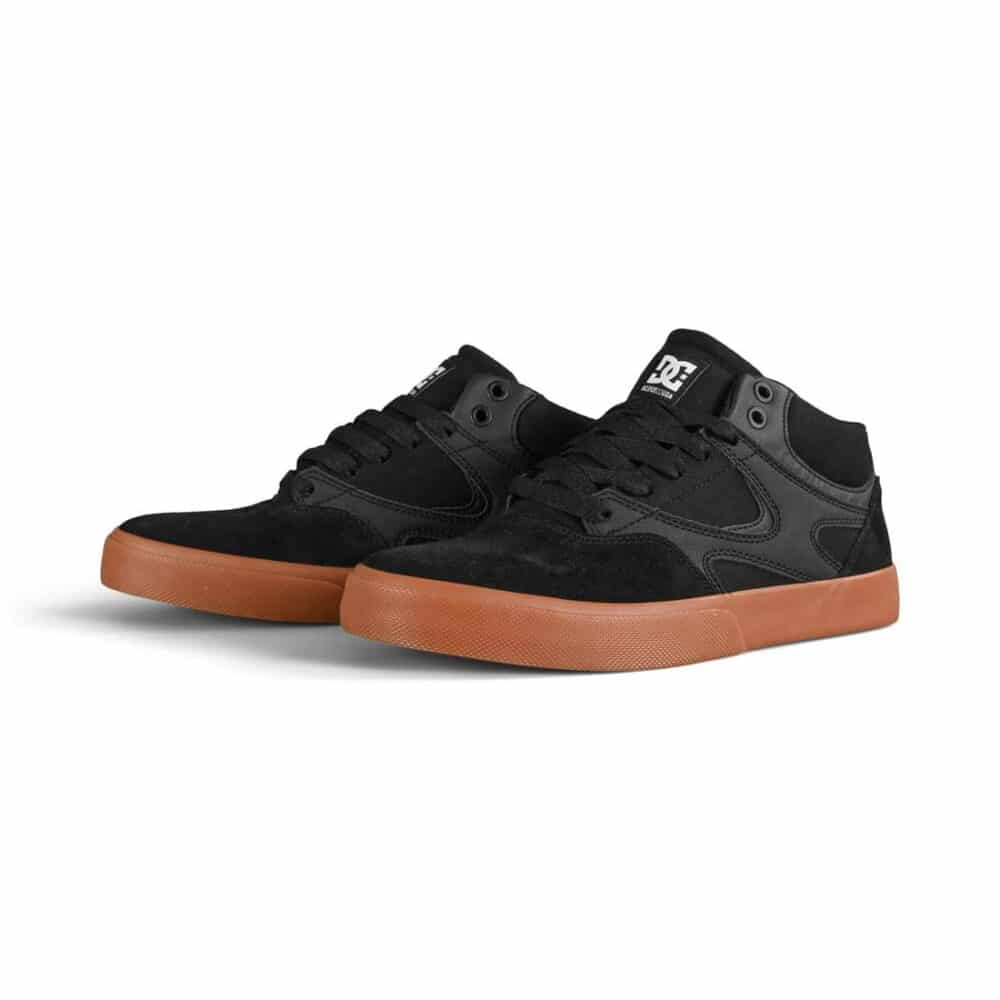 DC Kalis Vulc Mid Skate Shoes - Black/Black/Gum