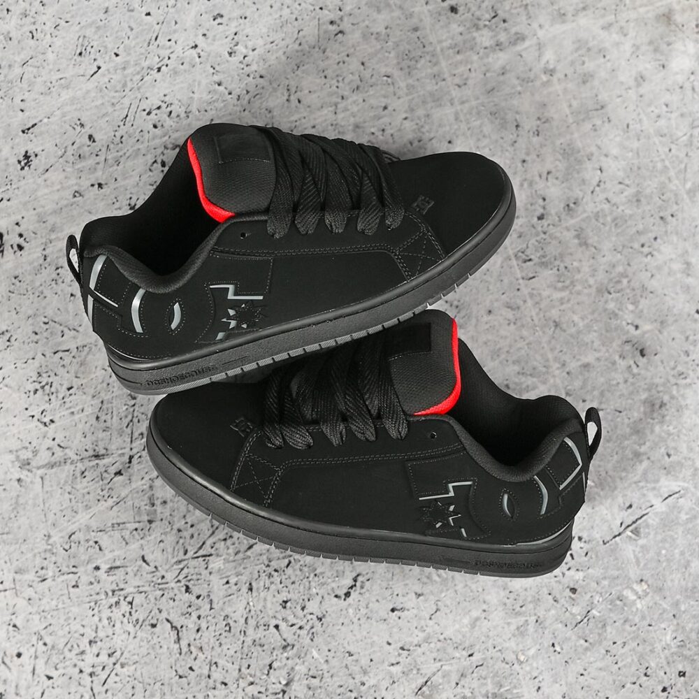 DC Court Graffik Skate Shoes - Black/Red