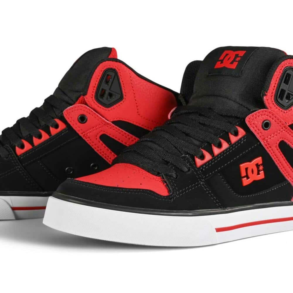 DC Pure High Top WC Shoes - Fiery Red/White/Black