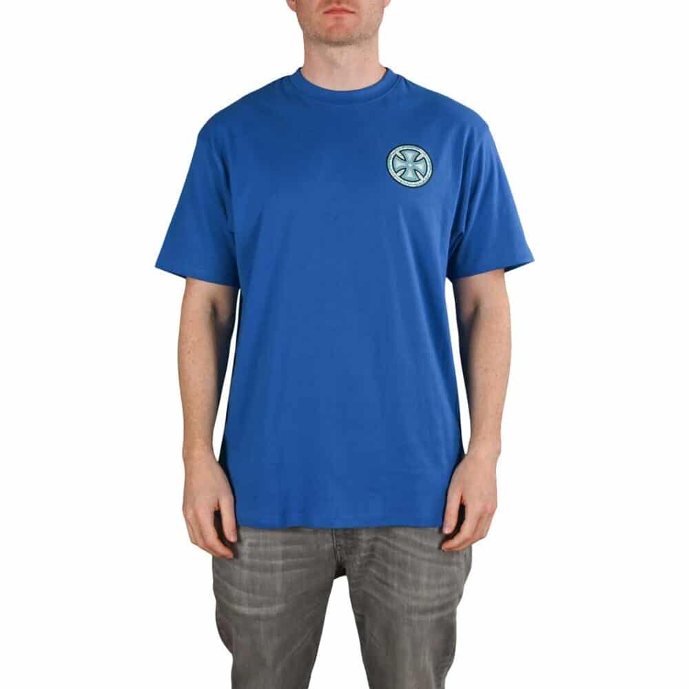 Independent Stained Glass Cross S/S T-Shirt - Royal