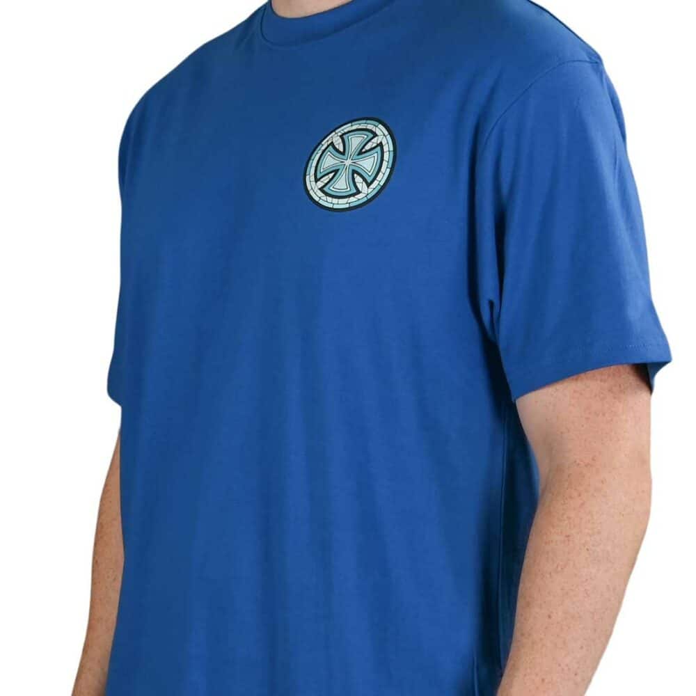 Independent Stained Glass Cross S/S T-Shirt - Royal