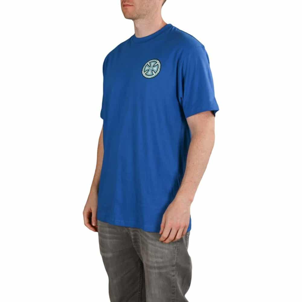 Independent Stained Glass Cross S/S T-Shirt - Royal