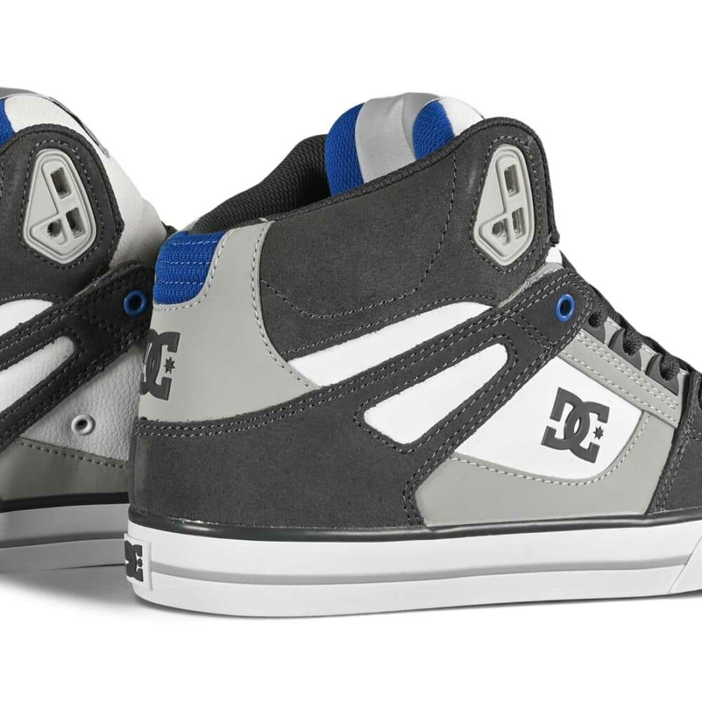 DC Pure High Top WC Skate Shoes - Grey/White/Blue