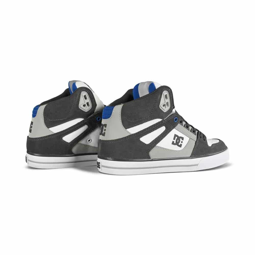 DC Pure High Top WC Skate Shoes - Grey/White/Blue