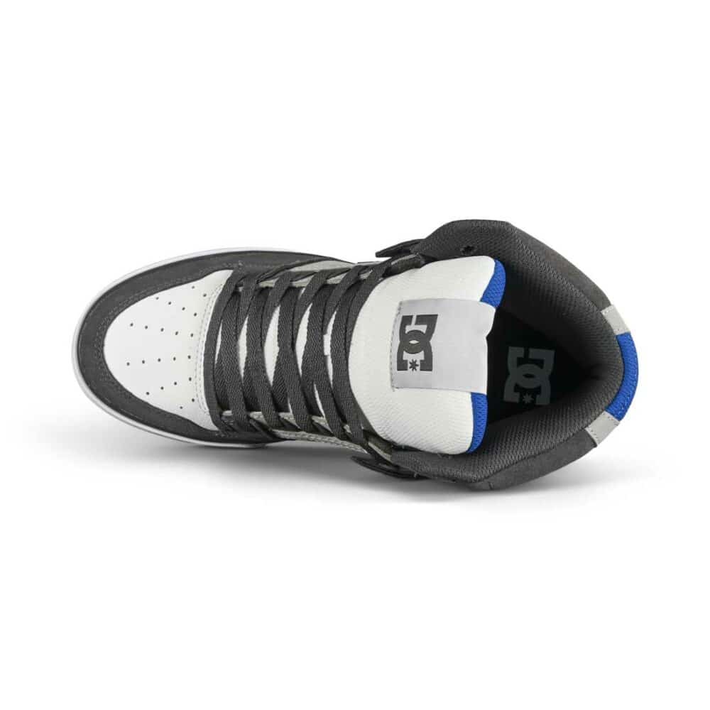 DC Pure High Top WC Skate Shoes - Grey/White/Blue