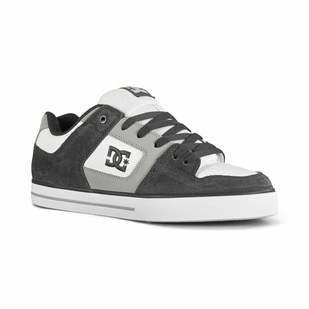 DC Pure Low Top Skate Shoes - Grey/White/Blue