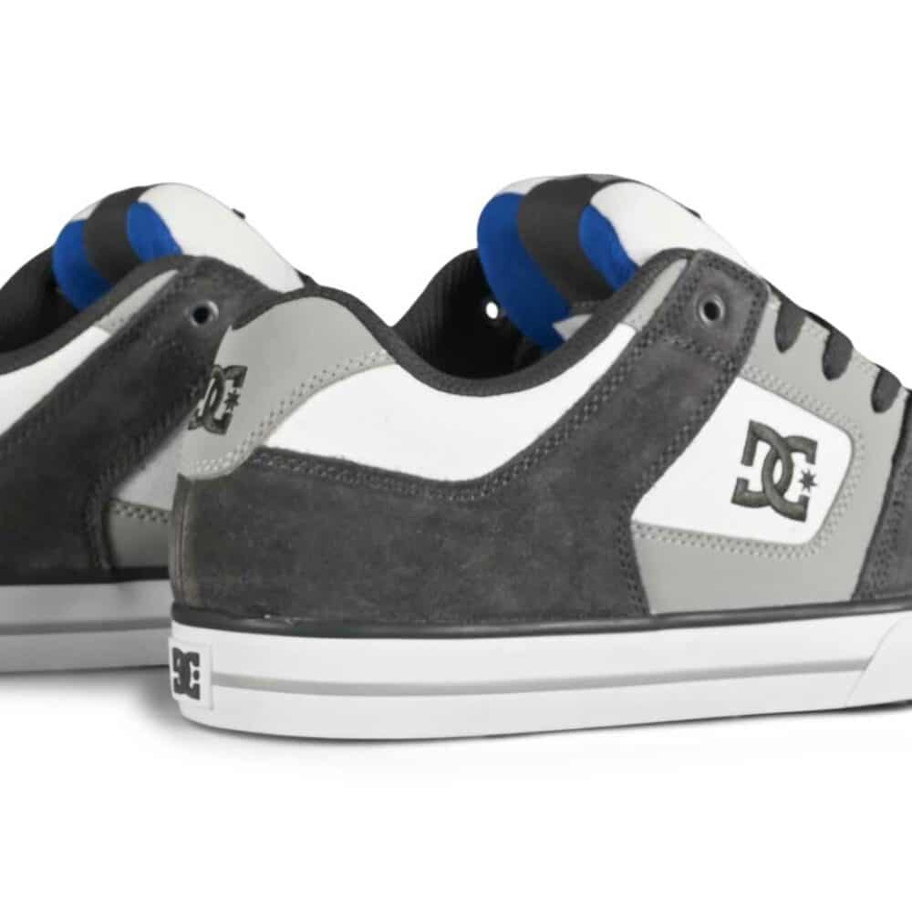 DC Pure Low Top Skate Shoes - Grey/White/Blue