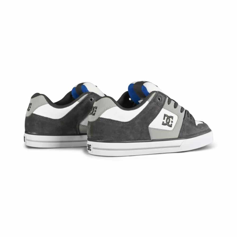 DC Pure Low Top Skate Shoes - Grey/White/Blue