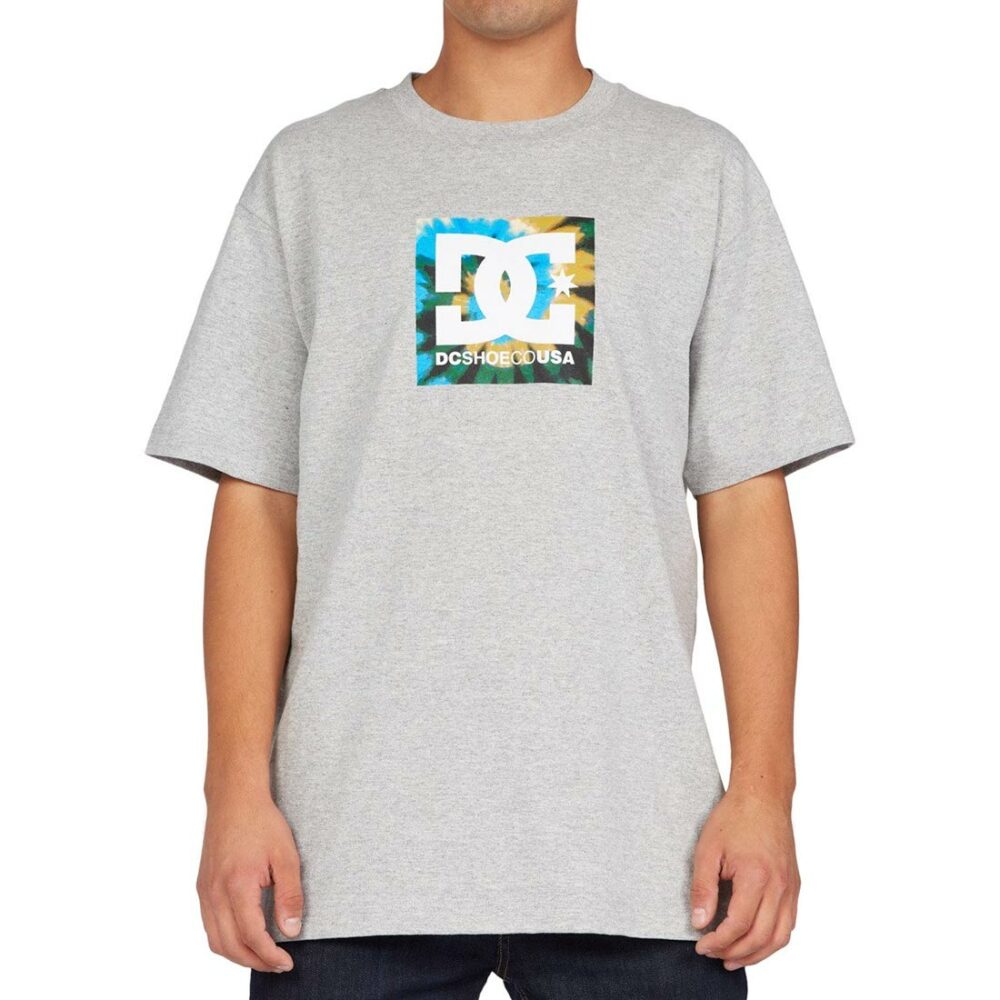 DC Square Star Tie Dye S/S T-Shirt - Heather Grey