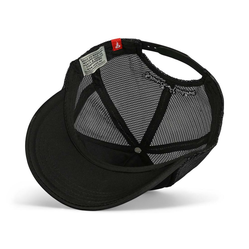 Deus Ex Machina Berlin Address Mesh Back Trucker Cap - Black