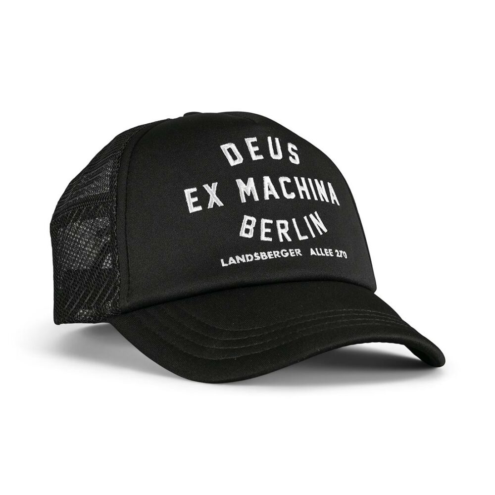 Deus Ex Machina Berlin Address Mesh Back Trucker Cap - Black