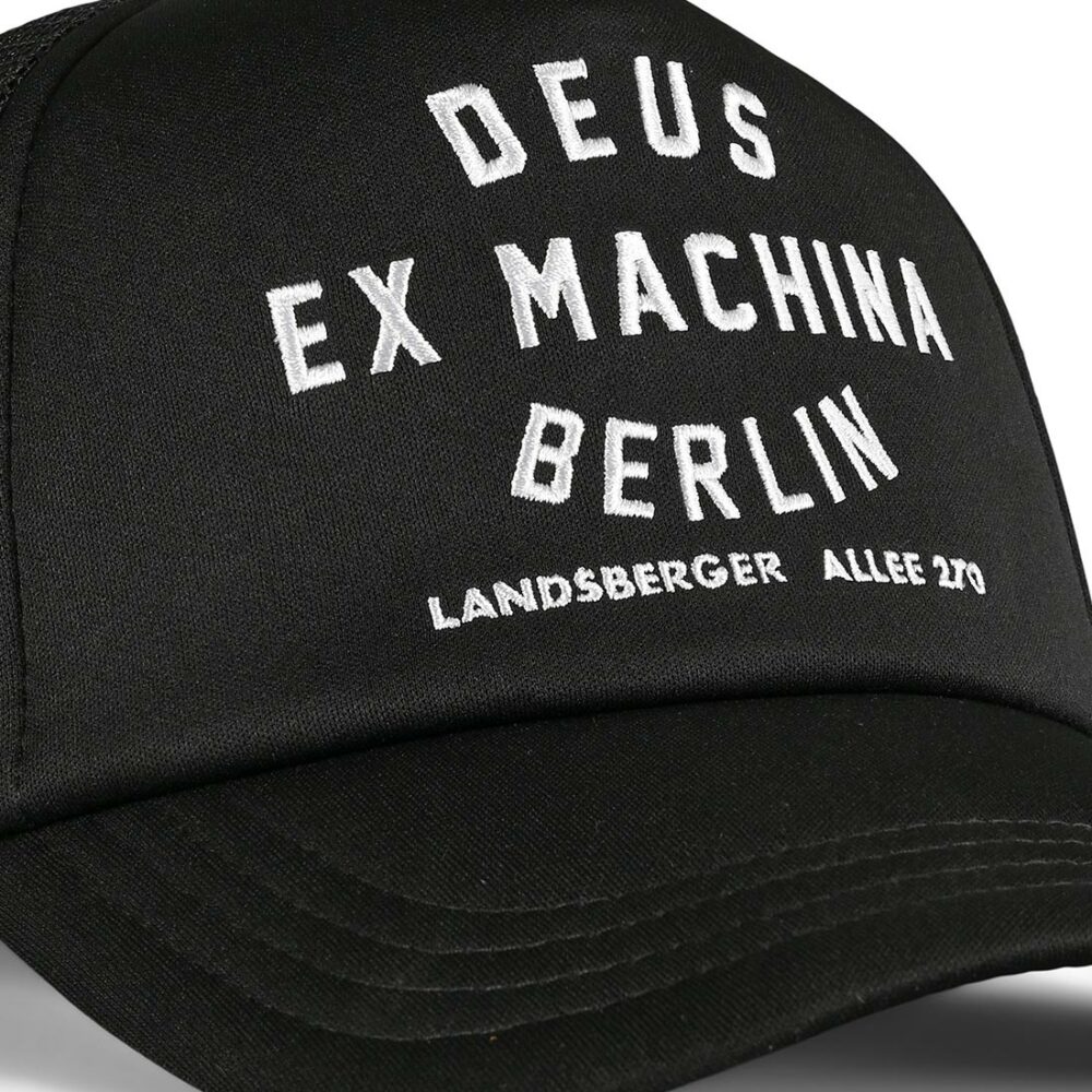 Deus Ex Machina Berlin Address Mesh Back Trucker Cap - Black