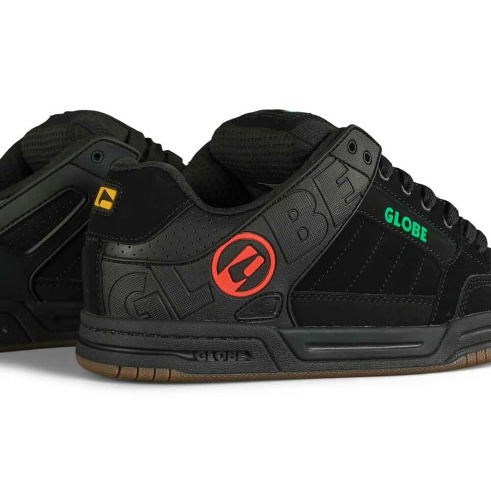 Globe Tilt Skate Shoes - Black Nubuck/Rasta