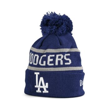 New Era LA Dodgers Jake Bobble Cuff Knit Beanie - Blue