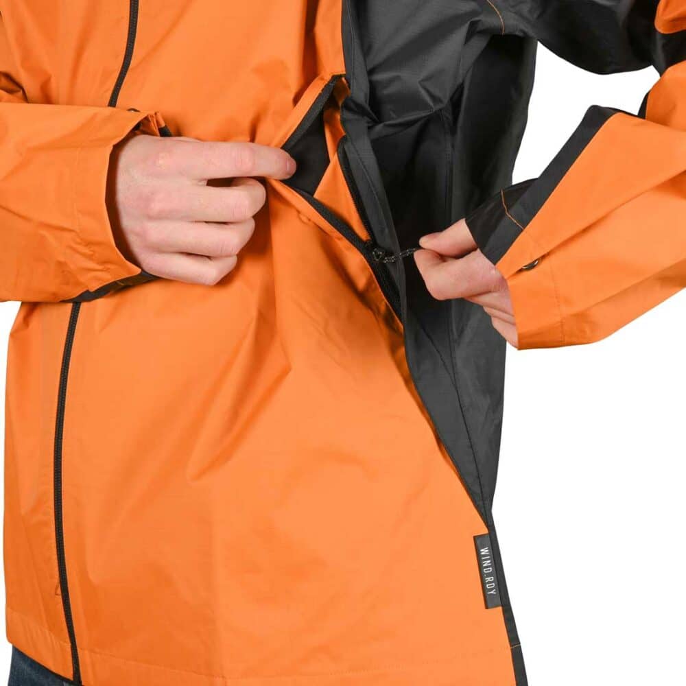 Adidas Tech Shell Windbreaker Jacket - Black/Focus Orange